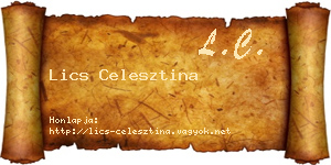 Lics Celesztina névjegykártya